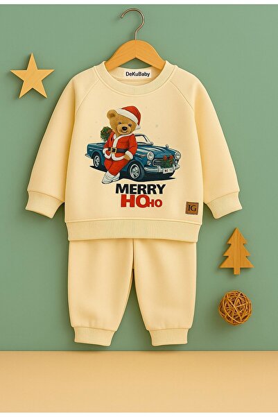 DeKuBaby New Year's Themed Baby-Child 2-Piece Tracksuit Set (Sweatshirt-Elastic Waist Sweatpants)