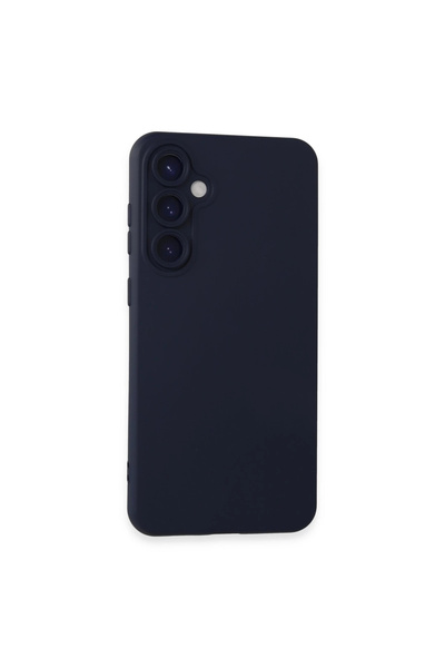 eco port حافظة سامسونج جالاكسي S23 Fe من السيليكون المخملي الداخلي - أزرق داكن