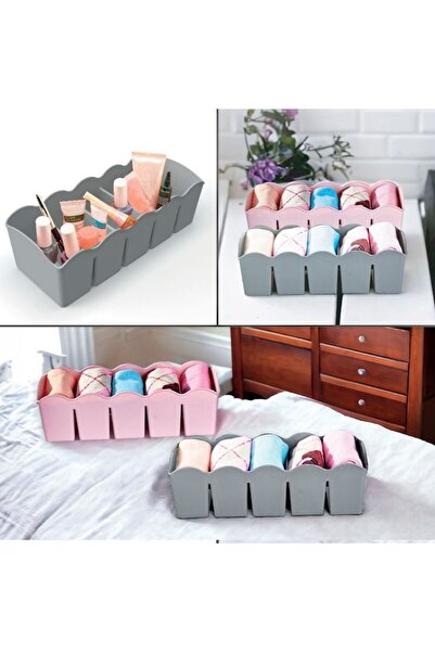 Tessari Grey Drawer Organizer with 5 Compartments 23 x 10 x 7.5 cm.