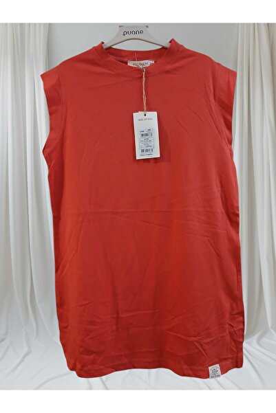 Soul Women's Light Red Cotton Soft Crew Neck Sleeveless Slit Detailed Combed Cotton Undershirt 307250