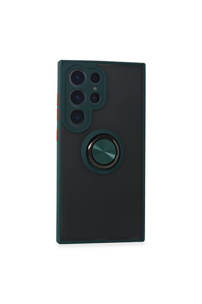 eco port حافظة سامسونج جالاكسي S24 الترا غطاء سيليكون مونتريال مع حلقة - أخضر