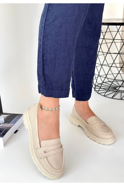 Kanonik Education Narli Beige Skin Oxford Shoes