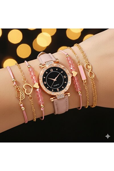 Feronnucci Kadın Deri Kordonlu Analog Kol Saati Bileklik Seti + KUTULU B215