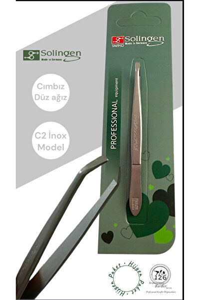 kozmetik126 Solingen C2 Profesyonel Cımbız (İnox,Düz Ağız,Büyük)
