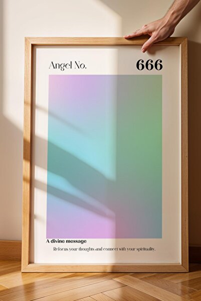 Saturn Angel No 666 Pictură înrămată cu ramă cu numere de înger care reflectă...