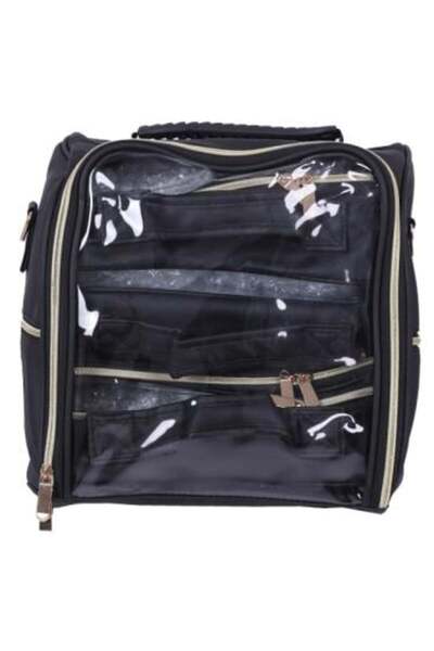 Salon System Transparent Front Cosmetic Bag with 3 Inner Bags -