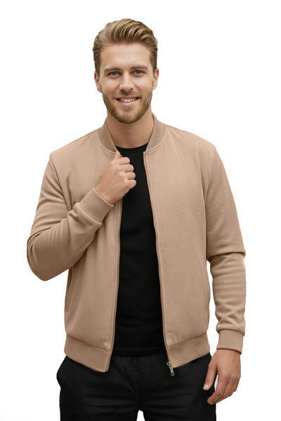 DeepSEA Ανδρικό σακάκι από καστόρι με ελαστικό ύφασμα φερμουάρ – ελαφρύ λεπτό παλτό Premium 2504334