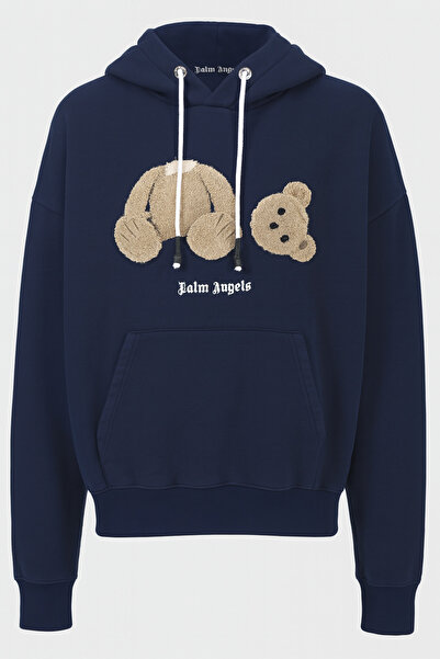 CLASSY.MODA هودي عصري مريح بثلاثة خيوط وثلاثة جيوب على شكل حقيبة الظهر، مع نق...