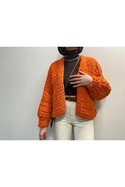 Lavinia Center Kadın El Örgüsü Puffy Ceket, Hırka