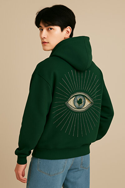 CLASSY.MODA Hanorac unisex cu glugă cu 3 șnururi, buzunar tip cangur și impri...