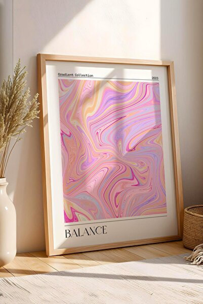 Saturn Pictură înrămată Balance Aura Violet Roz Galben Aura Energy Colors Gradient Collection