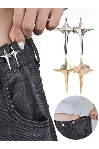 GUCSO Gümüş ve Gold Renk Kuzey Yıldızı Set, Pantolon Beli Daraltma Aparatı, K...