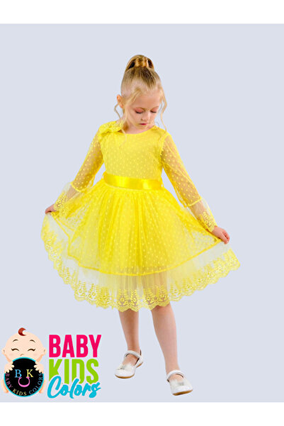 baby kids colors Rochie pentru fetiță din dantelă Lungimea fustei este garnit...