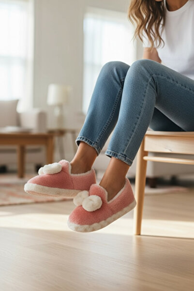 tuva modern Silent Sole Winter Home Slippers with Bow Detail