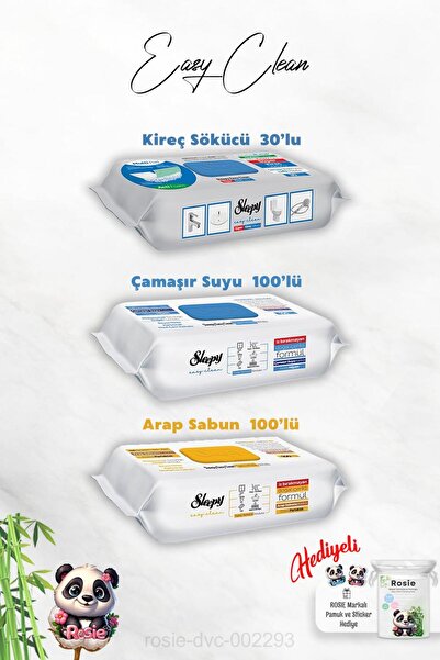 Sleepy 100'lü Arap Sabun ve Çamaşır Suyu Katkılı, Kireç Sökücü 30'lu ve Rosie...