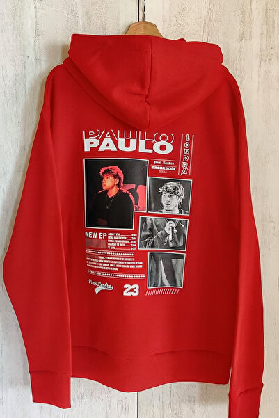 CLASSY.MODA “3 Thread K Hooded Kangaroo Pocket Back Poster B Printed O Oversized Unisex Sweatshirt”