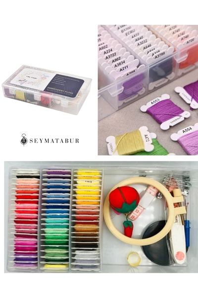 BALIM ÖRGÜ EVİ 60 de culori, în cutie, ață de brodat cu punct de cruce Muline importată