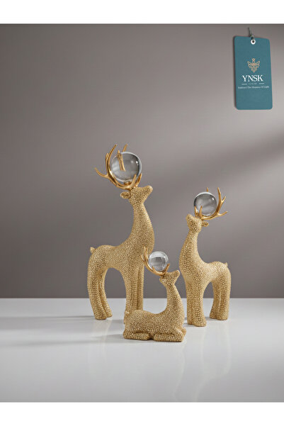 YNSK Luxury | The Trinity | Lüks 3'lü Geyik Kristal Küre, Boncuk Sim Detaylı ...