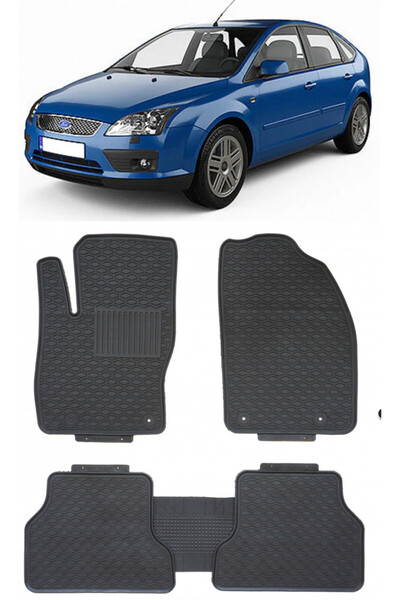 Umbrella Ford Focus II Hatckback (2004-2011) Set 5 covorase auto cauciuc Excl...