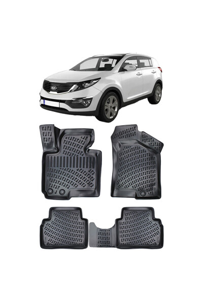 Umbrella Kia Sportage III 2010-2015 Set 4 covorase auto din cauciuc tip tavit...