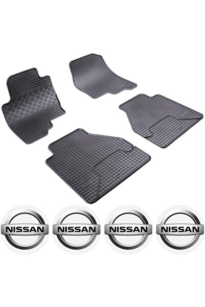 Rigum Set covorase Nissan Navara Pick-Up 2005 - 2010 si 4 stickere rotunde Ni...