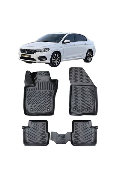 Umbrella Fiat Egea 2015-2025 Set 4 covorase auto din cauciuc tip tavita premi...