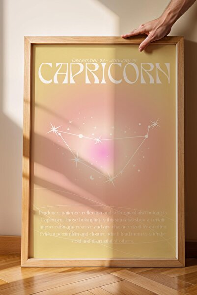 Saturn Capricorn, semnul zodiacal Capricorn, pictură înrămată, Aura, energie, culori, simbol astrologic al constelației