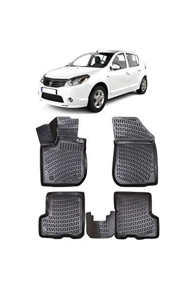 Umbrella Dacia Sandero I 2007-2012 Set 4 covorase auto din cauciuc tip tavita...