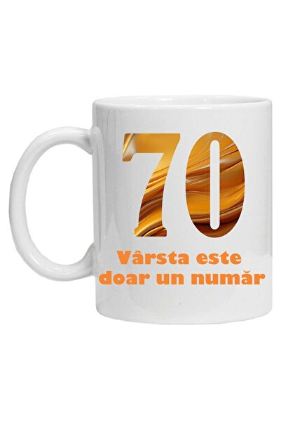 CRD PRINT Personalized mug with print "age is just a number - variant 2 - 70"