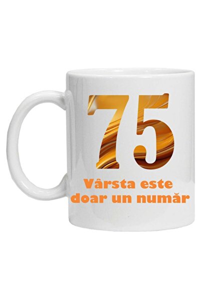 CRD PRINT Personalized mug with print "age is just a number - variant 2 - 75"