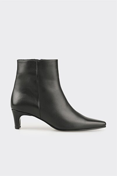 Elle Shoes Siyah Deri Kadın Klasik Bot