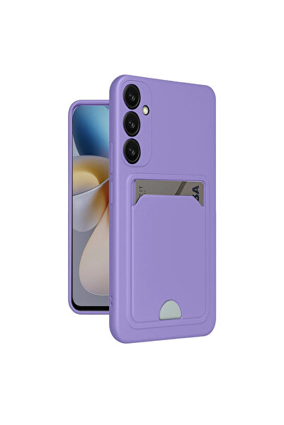 eco port حافظة متوافقة مع هاتف Galaxy A26 من السيليكون مع بطاقة عمل كيلفن - أرجواني