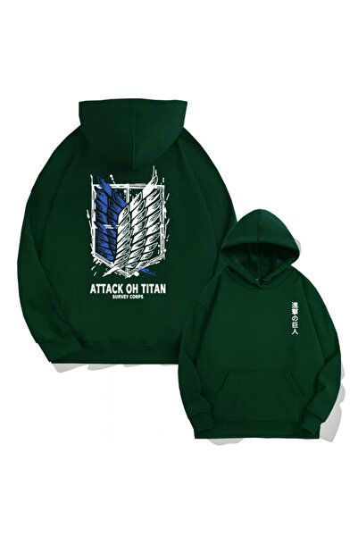 CLASSY.MODA “3-Thread Kangaroo Pocket K Hooded Anime Style Sweatshirt with Wing Pattern on the Back B Printed”