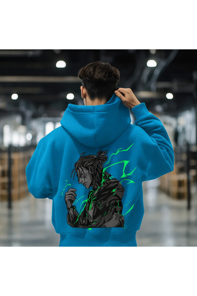 CLASSY.MODA Hanorac O supradimensionat cu model anime fulger pe spate, cu cu ...