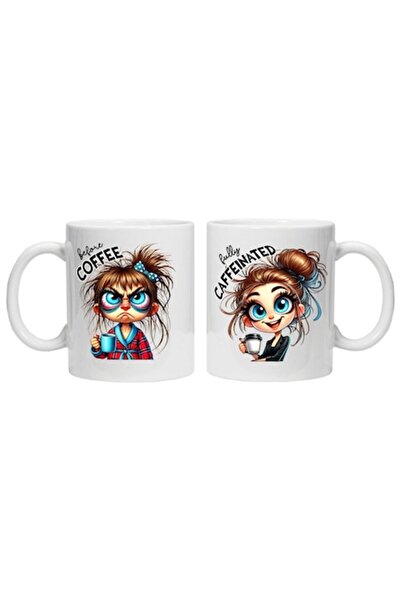CRD PRINT Personalized mug with print "before and after coffee - model 7"