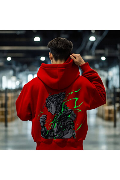 CLASSY.MODA Φούτερ O oversized με με κουκούλα νήματα K, τσέπες καγκουρό και σ...