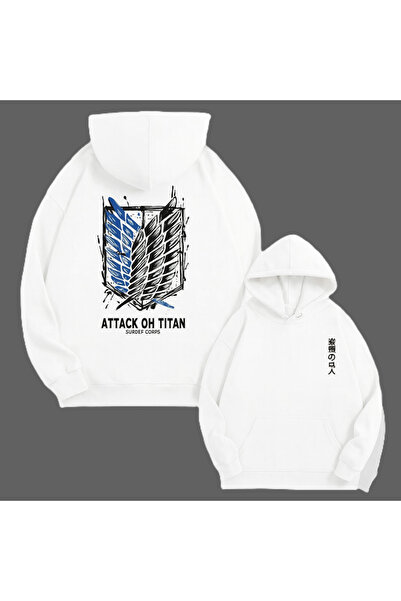 CLASSY.MODA “3-Thread Kangaroo Pocket K Hooded Anime Style Sweatshirt with Wing Pattern on the Back B Printed”