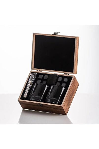 houseofgifts Whiskey glass gift set – 2 glasses in an elegant wooden box