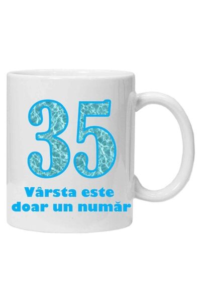 CRD PRINT Cană personalizată „vârsta e doar un număr - varianta 1 - 35” 330 ml