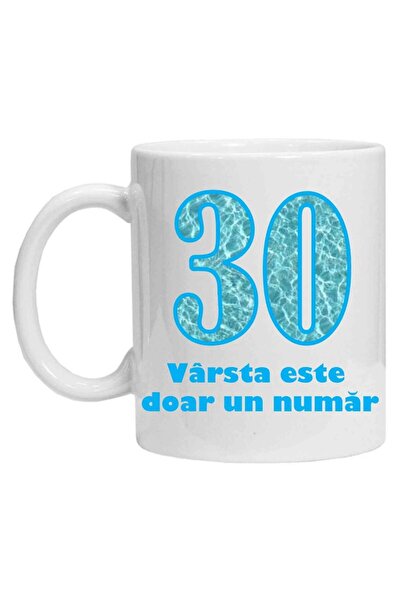 CRD PRINT Personalized mug "age is just a number - variant 1 - 30", 330 ml, White, Ceramic