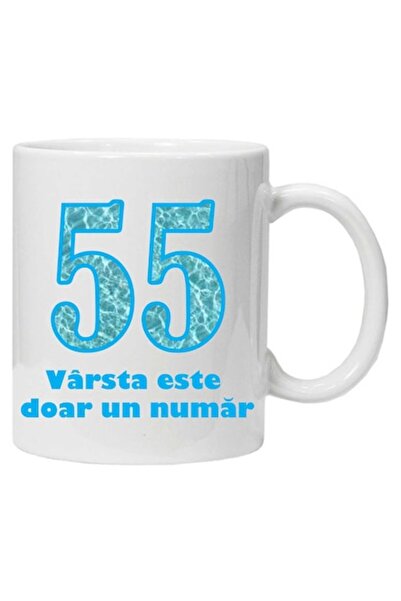 CRD PRINT Personalized ceramic mug 'Age is just a number - variant 1 - 55', 330 ml