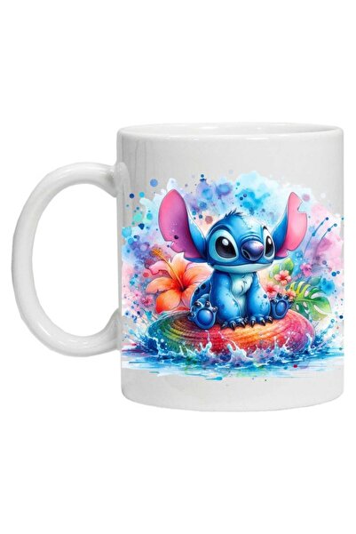 CRD PRINT Personalized mug with 'STITCH 4' print, white ceramic, 330 ml