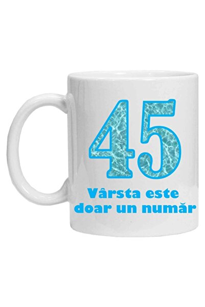 CRD PRINT Personalized Ceramic Mug "Age Is Just a Number - 45", 330 ml, White
