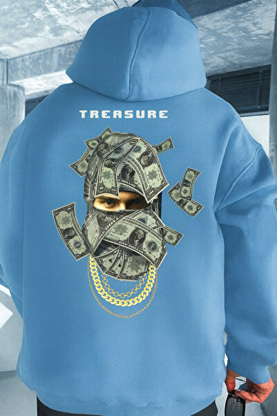 CLASSY.MODA «3 υφάσματα με κλωστές, με κουκούλα τσέπες καγκουρό, μάσκα σε σχή...