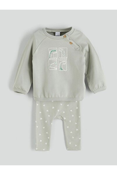 LC Waikiki Lcw Baby Printed Baby Boy Sweatshirt and Pants