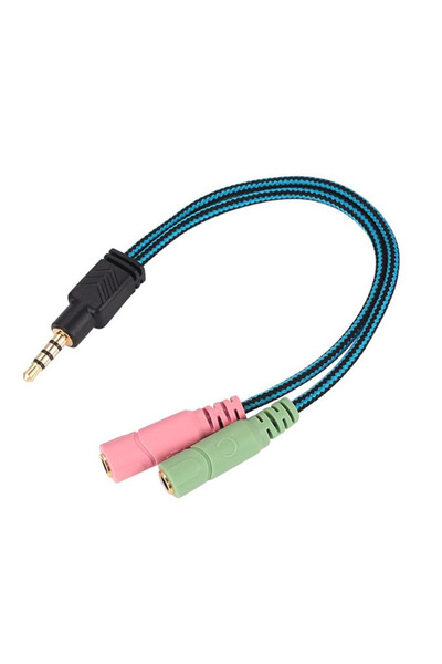 Genenic كابل موزع صوت 3.5 مم، محول سماعة رأس للألعاب، موزع ميكروفون وسماعة رأس Y لأجهزة الكمبيوتر، PS4، Xbox