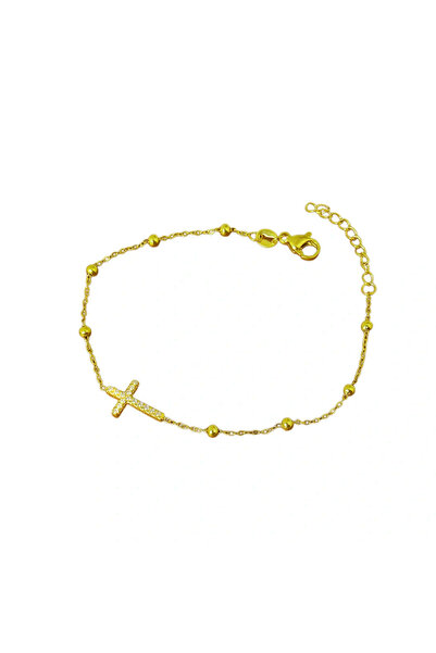 RAFINI Cross Shine Bracelet - 18K Gold Plated, Stainless Steel