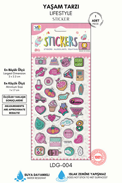 Mielibon Pastel Lifestyle Kabartmalı Sticker Seti – Fun & Aesthetic Koleksiyon