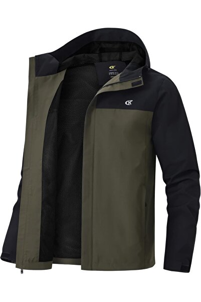 HUAYEE Huayuzh Men's Softshell Jacket — Waterproof, Breathable, Windproof Hooded Outdoor Jacket Green XL