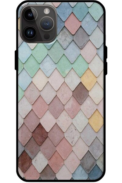 Generic Marble Pattern Protective Case with Soft Black Sides for Apple iPhone 14 Pro, Multicolor